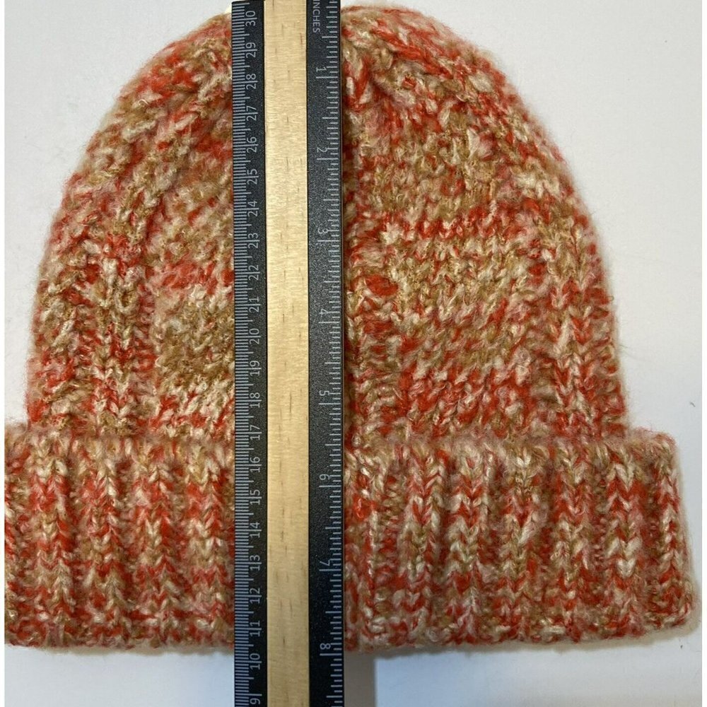 Frye & Co NWT Scarlet Space Dye Beanie & Matching Gloves w/Cuff  Coral Tan Cream - Picture 7 of 12